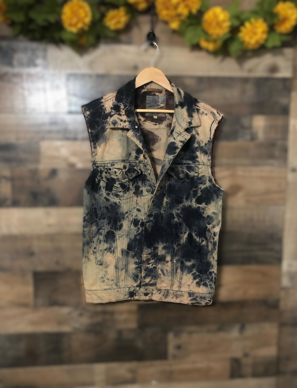Acid Wash Denim Vest